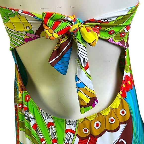 Trina Turk Maxi Dress Santa Cruz Pattern Size M Worn Once Excellent Condition - Picture 6 of 8